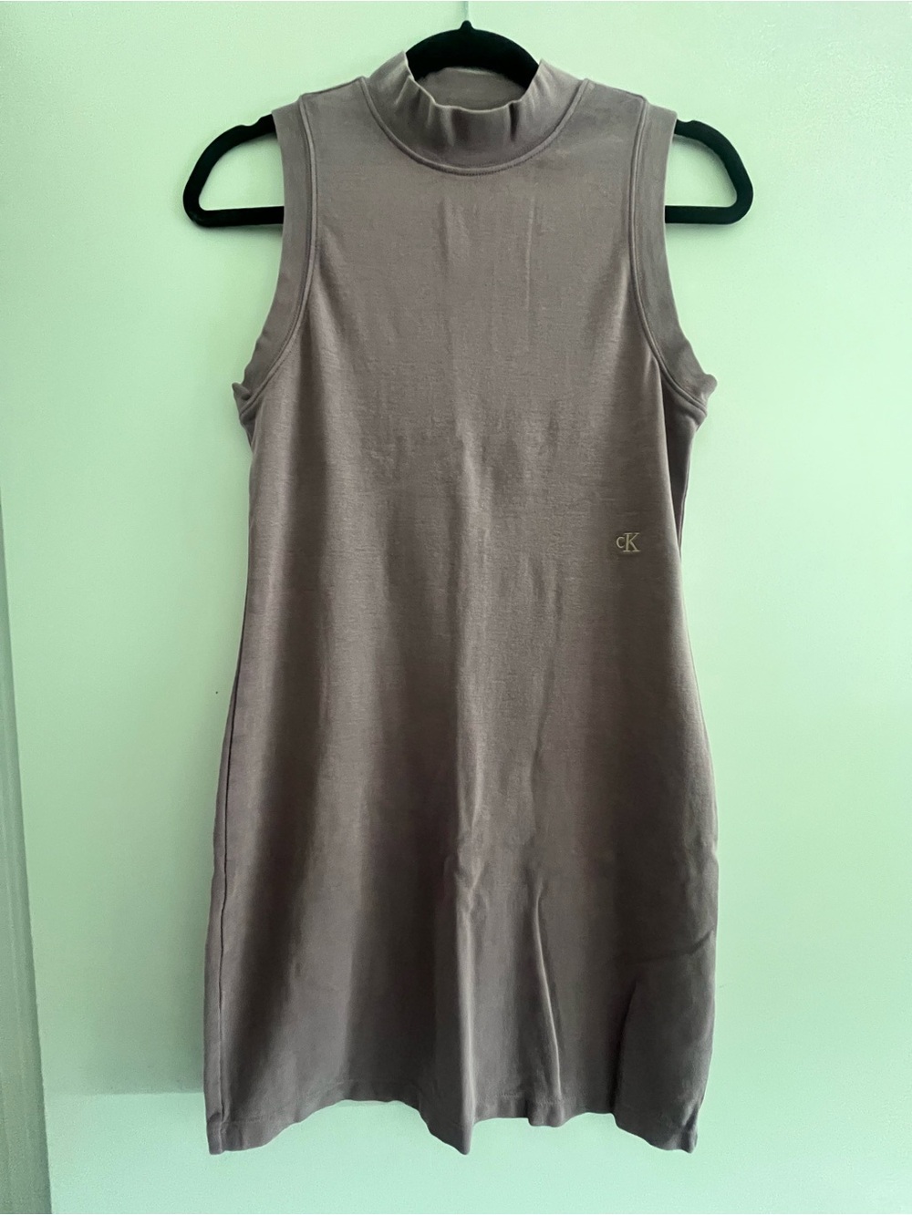 Calvin Klein Mauve Sleeveless Mock Neck Tank Dress